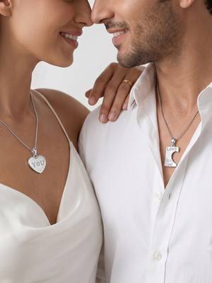 925 sterling silver love is you couple pendant without chain 3