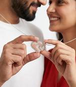 925 sterling silver rose gold interlocking heart couple pendant without chain