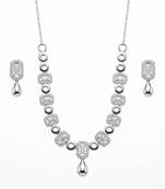 925 sterling silver emerald halo drop necklace set with earrings