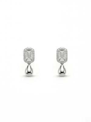 925 sterling silver emerald halo drop necklace set with earrings 2