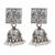Silver plated statement oxidised jhumka earrings
