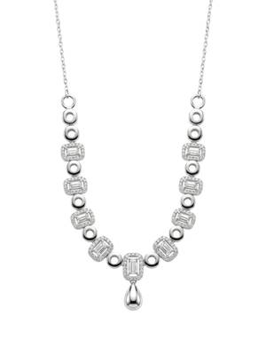 925 sterling silver emerald halo drop necklace set with earrings 3
