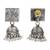 Silver plated statement oxidised jhumka earrings