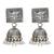 Silver plated floral pearl drop jhumka earrings
