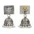 Silver plated floral pearl drop jhumka earrings