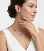 925 sterling silver rose gold crescent sparkle necklace set with earrings