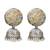 Dual tone floral jhumka earrings