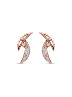 925 sterling silver rose gold crescent sparkle necklace set with earrings 3