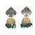 Dual tone green beaded jhumka earrings