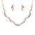 925 sterling silver rose gold crescent sparkle necklace set with earrings