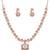 925 sterling silver rose gold floral halo necklace set with earrings