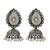 Silver plated kundan pearl oxidised jhumka earrings