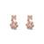 925 sterling silver rose gold floral halo necklace set with earrings