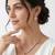 925 sterling silver rose gold floral halo necklace set with earrings