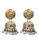 Dual tone bohemian jhumka earrings