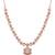 925 sterling silver rose gold floral halo necklace set with earrings