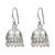 Silver plated pearl drop jhumka earrings