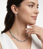 925 sterling silver silver grace arc necklace set with earrings
