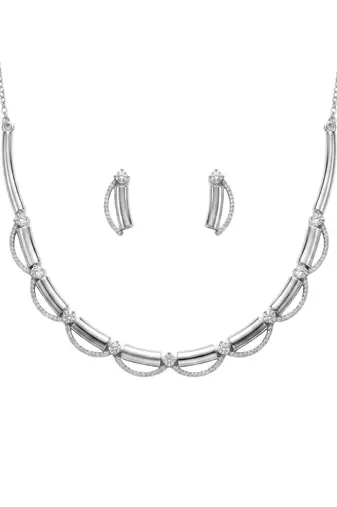 925 sterling silver silver grace arc necklace set with earrings