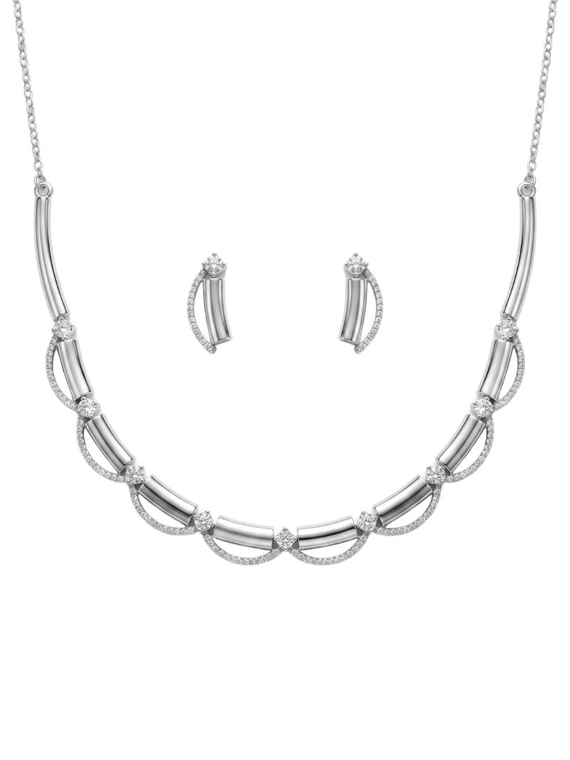 925 sterling silver silver grace arc necklace set with earrings