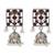 Ruby red kundan stones pearl jhumka earrings