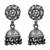 Silver plated floral jhumka earrings