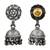 Silver plated floral jhumka earrings