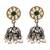 Dual tone kundan pearl jhumka earrings
