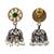 Dual tone kundan pearl jhumka earrings