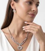 925 sterling silver celeste dual chain pendant necklace set with earrings