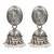 Silver plated pearl oxidised jhumka earrings