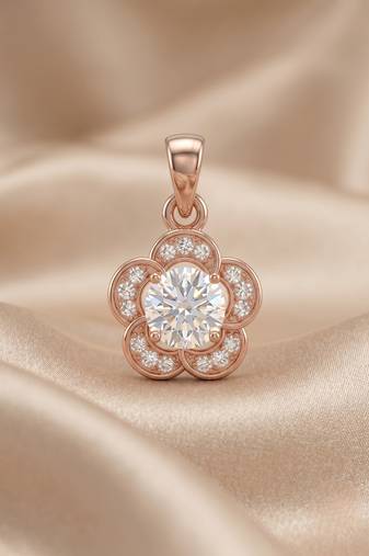 925 sterling silver blooming daisy diamond pendant set with earrings