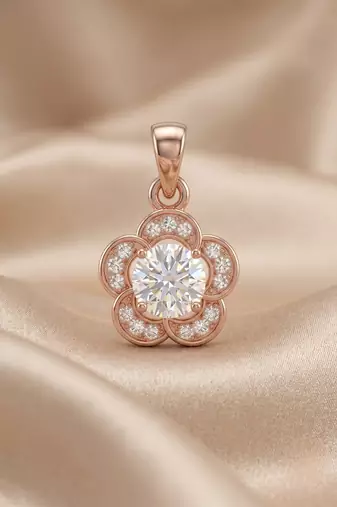 925 sterling silver blooming daisy diamond pendant set with earrings