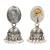 Silver plated pearl oxidised jhumka earrings