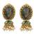 Gold plated green stone pearl jhumka earrings