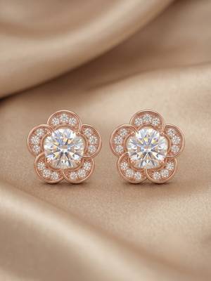 925 sterling silver blooming daisy diamond pendant set with earrings 2