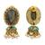 Gold plated green stone pearl jhumka earrings