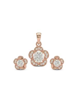925 sterling silver blooming daisy diamond pendant set with earrings 4
