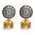 Dual tone ethnic pearl drop jhumka earrings