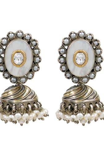 Gold plated heritage pearl jhumka earrings