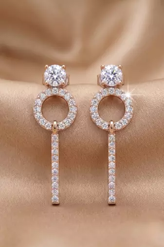 925 sterling silver celestial halo drop pendant set with earrings