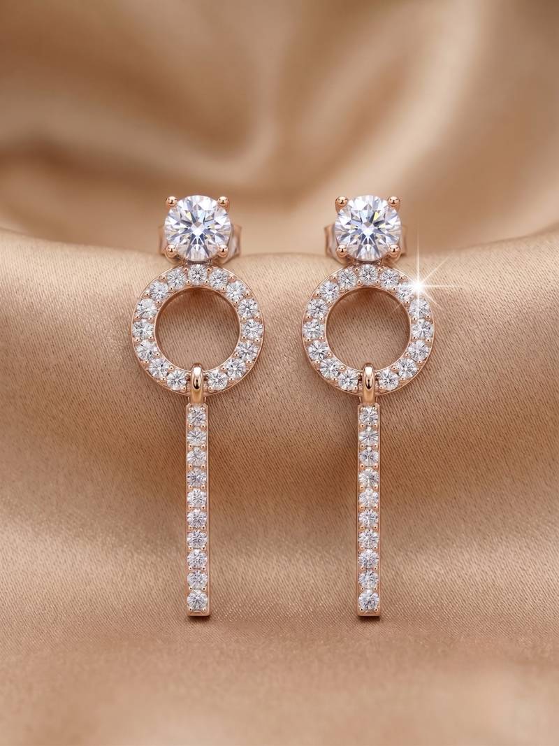 925 sterling silver celestial halo drop pendant set with earrings