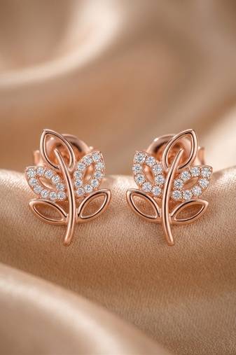 925 sterling silver rose blossom leaf pendant set with earrings