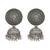 Silver plated hanging pearl jhumka earrings