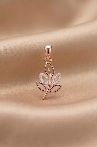 925 sterling silver rose blossom leaf pendant set with earrings