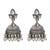 Silver plated kundan pearl jhumka earrings