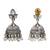 Silver plated kundan pearl jhumka earrings