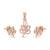 925 sterling silver rose blossom leaf pendant set with earrings