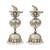 Dual tone pearl drop metallic jhumka earrings