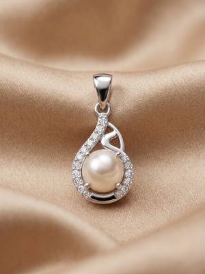925 sterling silver luminous pearl swirl pendant set with earrings 2